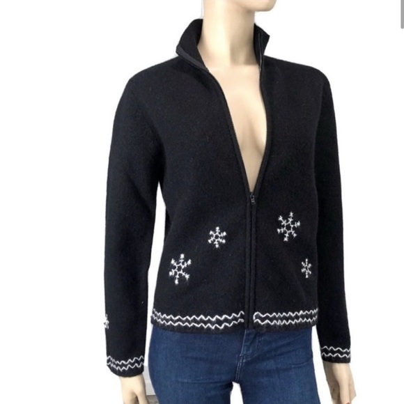 Bula storm wool Cardigan with Snowflake Pattern - Picture 1 of 12